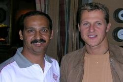 Michael Schumacher with Bahrain guide publisher Ali Mushaima